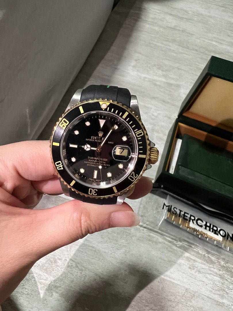 Best Deal Rolex Submariner 16613 2 Tone Half Gold Without Pinhole
