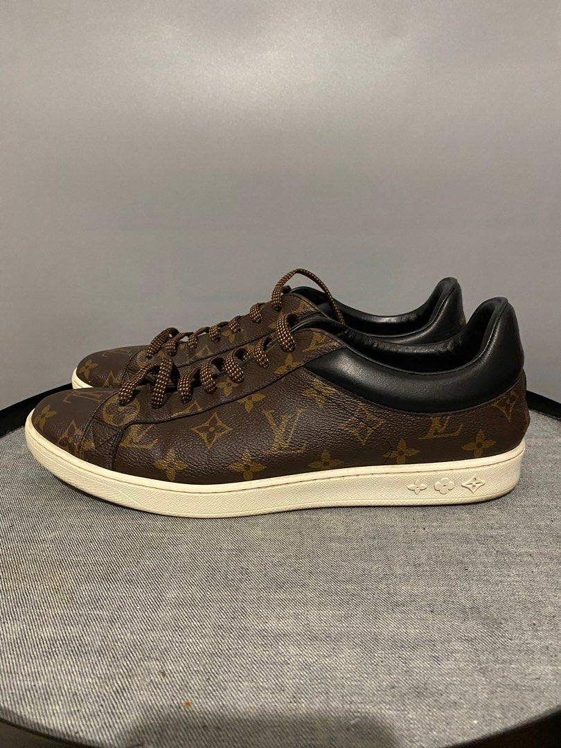 LOUIS VUITTON Luxembourg Monogram Sneakers Shoes 7 Brown Authentic Men Used