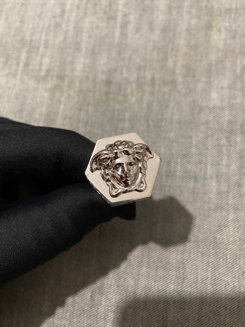 Versace silver cheap medusa ring