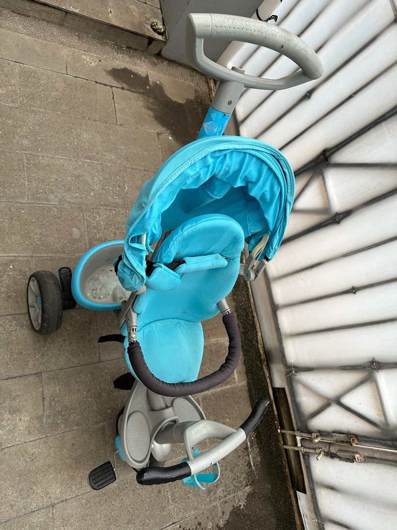 Sepeda anak rollplay stroller kids rollplay spin trike blue