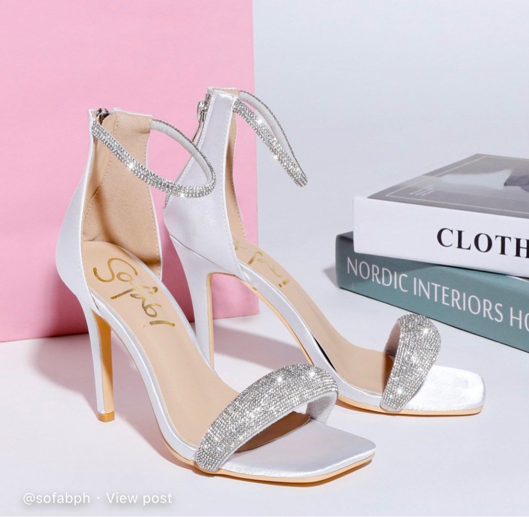 Silver heels, Women's Fashion, Footwear, Heels on Carousell