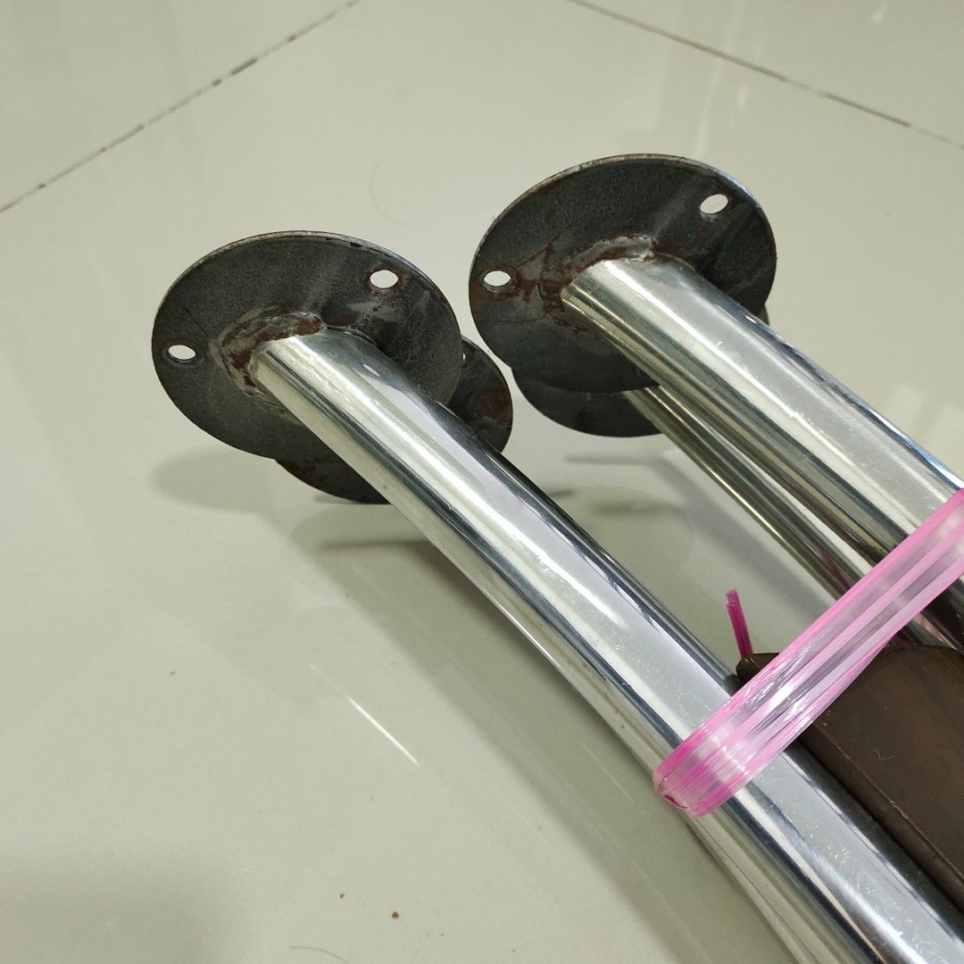 Stainless legs for glass table, Furniture & Home Living, Furniture, Tables & Sets on Carousell
