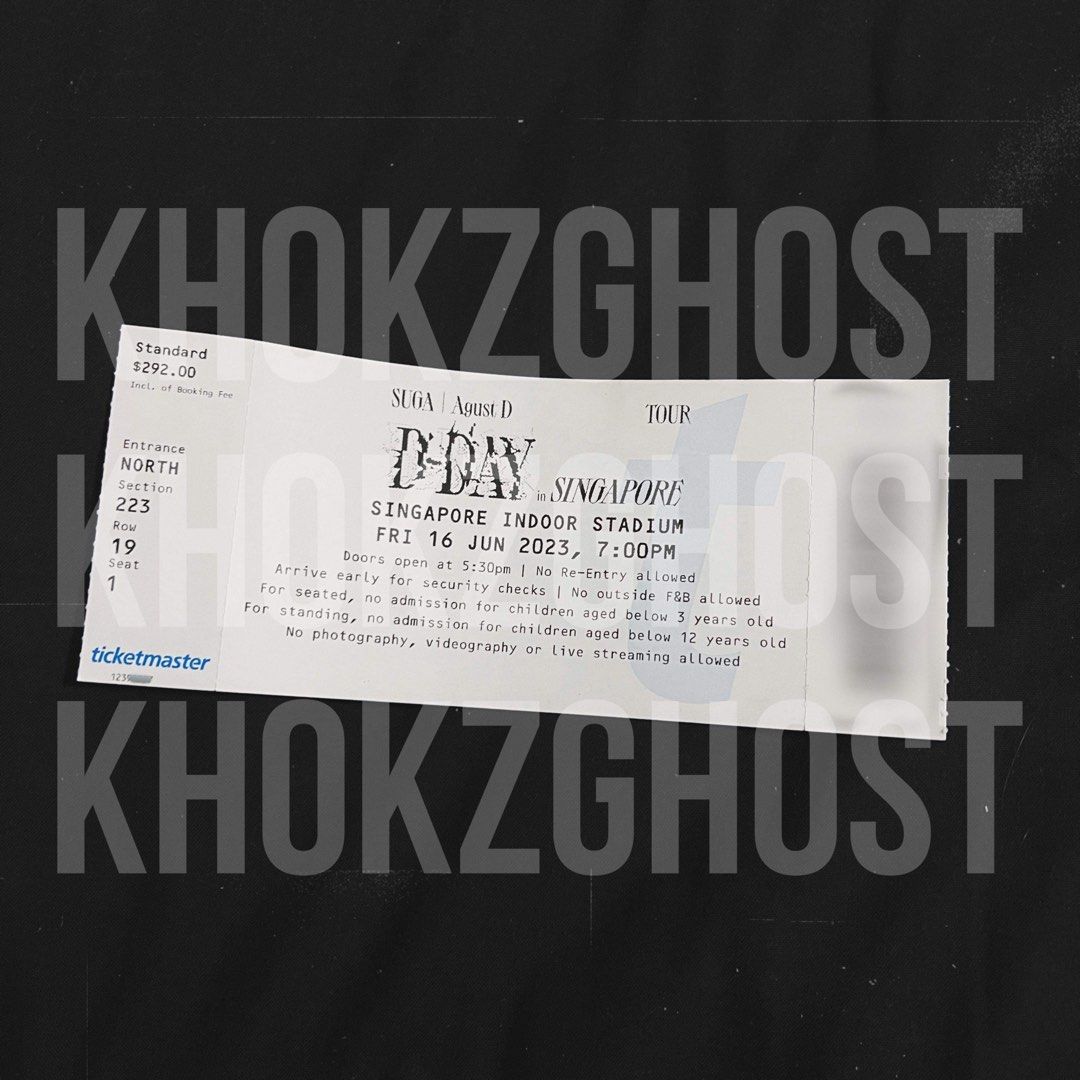 D-Day Suga | Agust D Tour Physical Ticket Concert, Tickets & Vouchers ...