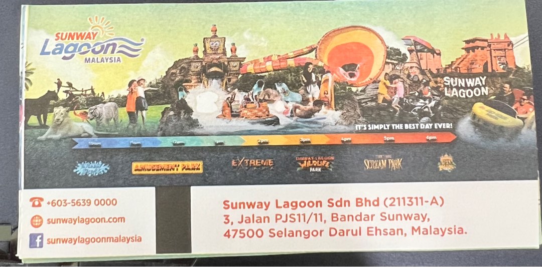 Sunway lagoon ticket ( adults), Tickets & Vouchers, Local Attractions