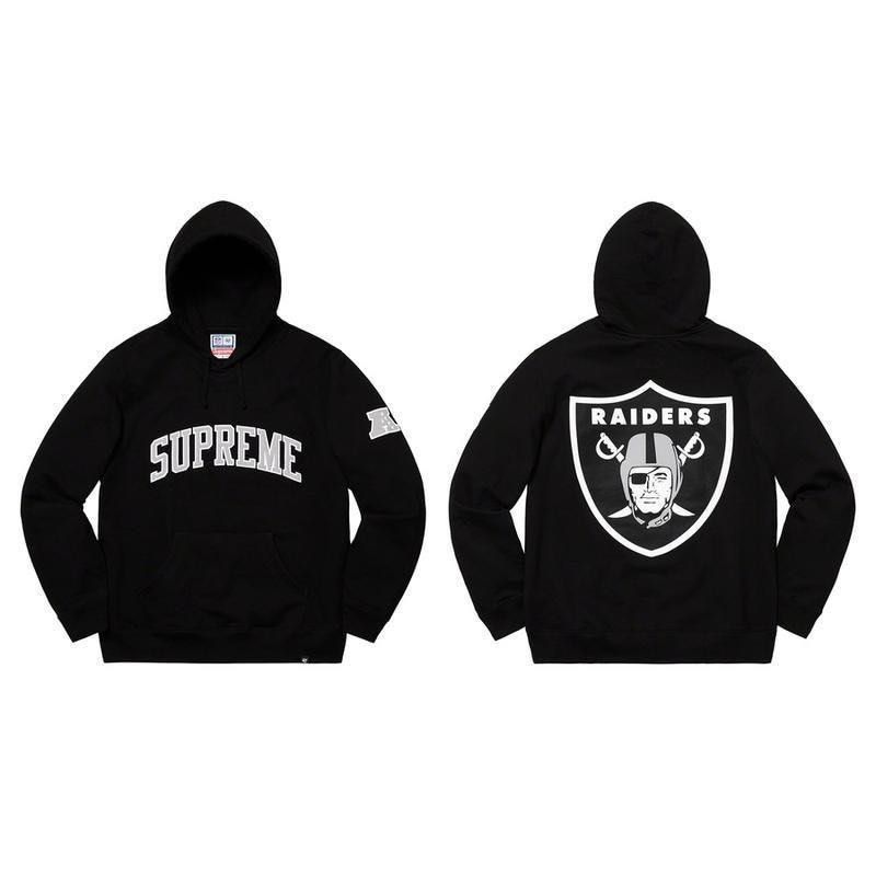 Supreme raiders hoodie white discount