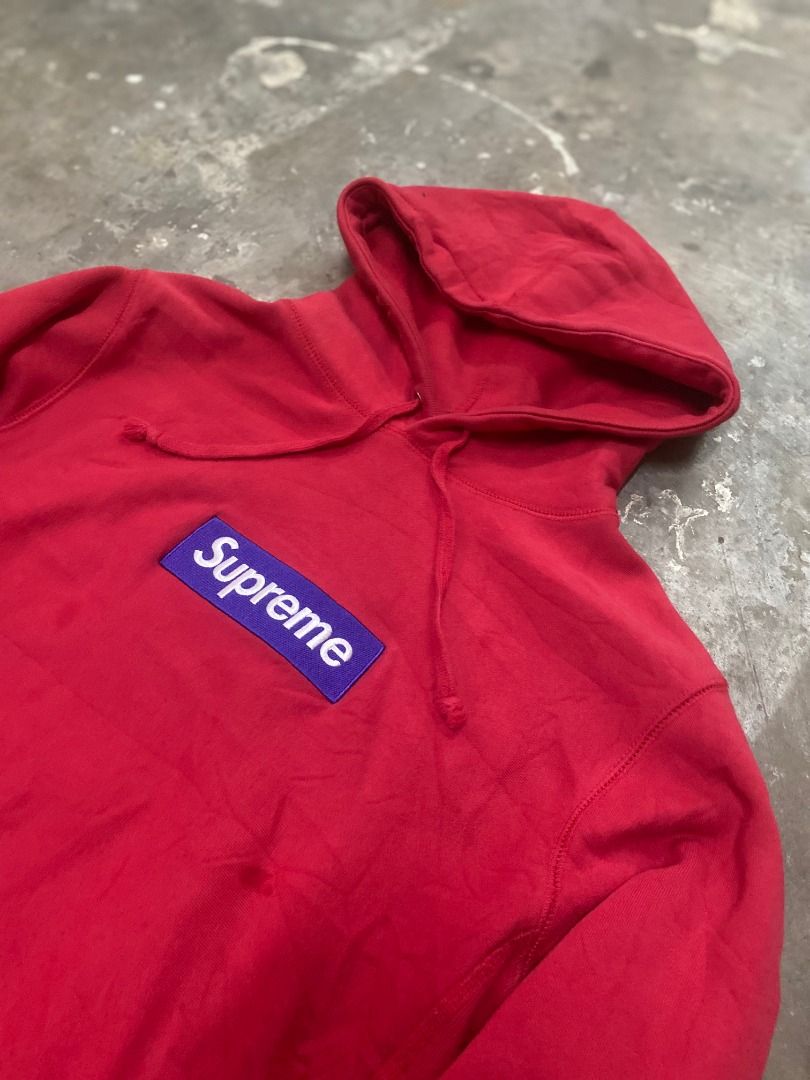 SUPREME RED & PURPLE BOX LOGO HOODIE, Men's Fashion, Tops & Sets, Hoodies  on Carousell