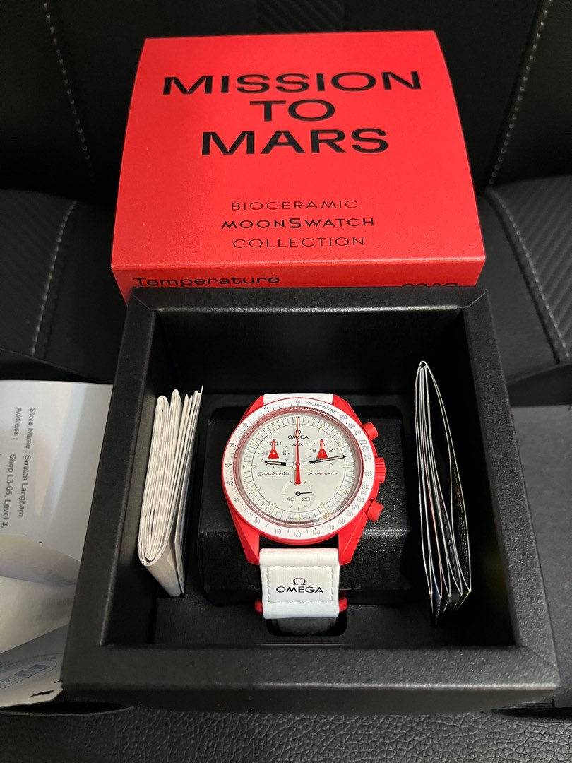 swatch omega 火星Mission to Mars, 名牌, 手錶- Carousell