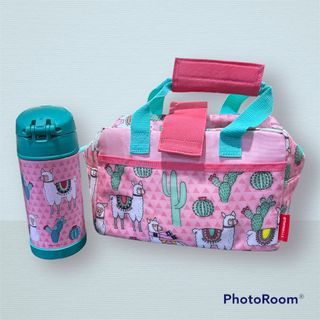 Thermos Brand Insulated Lunch Box and Tumbler Set  - Pink Llama Cactus
