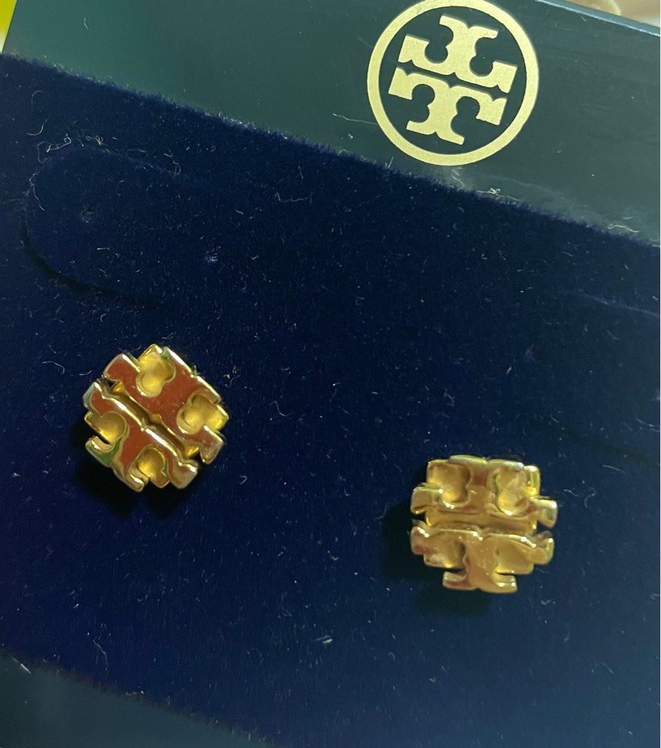 Tory burch small t logo stud earrings sale