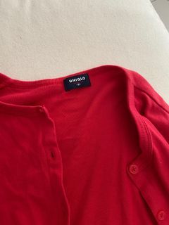 Uniqlo red cardigan top
