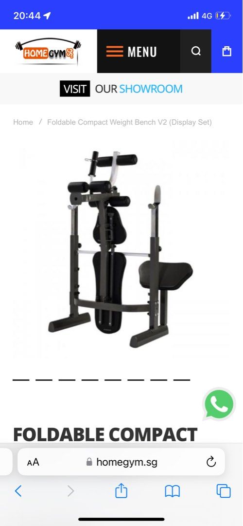 Compact weight bench set store