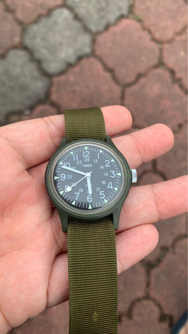 VINTAGE Timex Military Watch 24 HR MacGyver Camper Field Men s