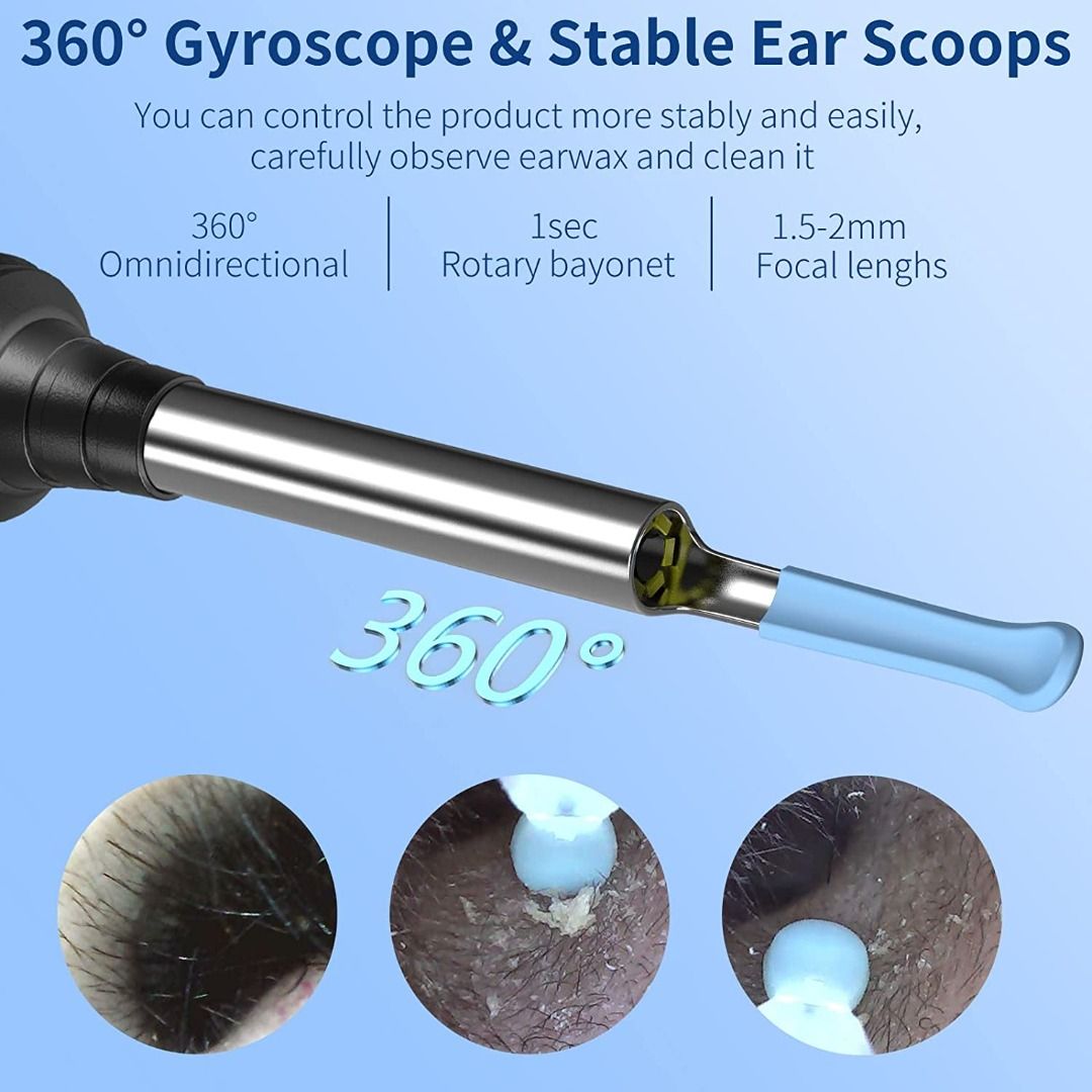 VITCOCO Ear Wax Removal, Wireless Ear Cleaner with 1296P HD Ear Camera ...