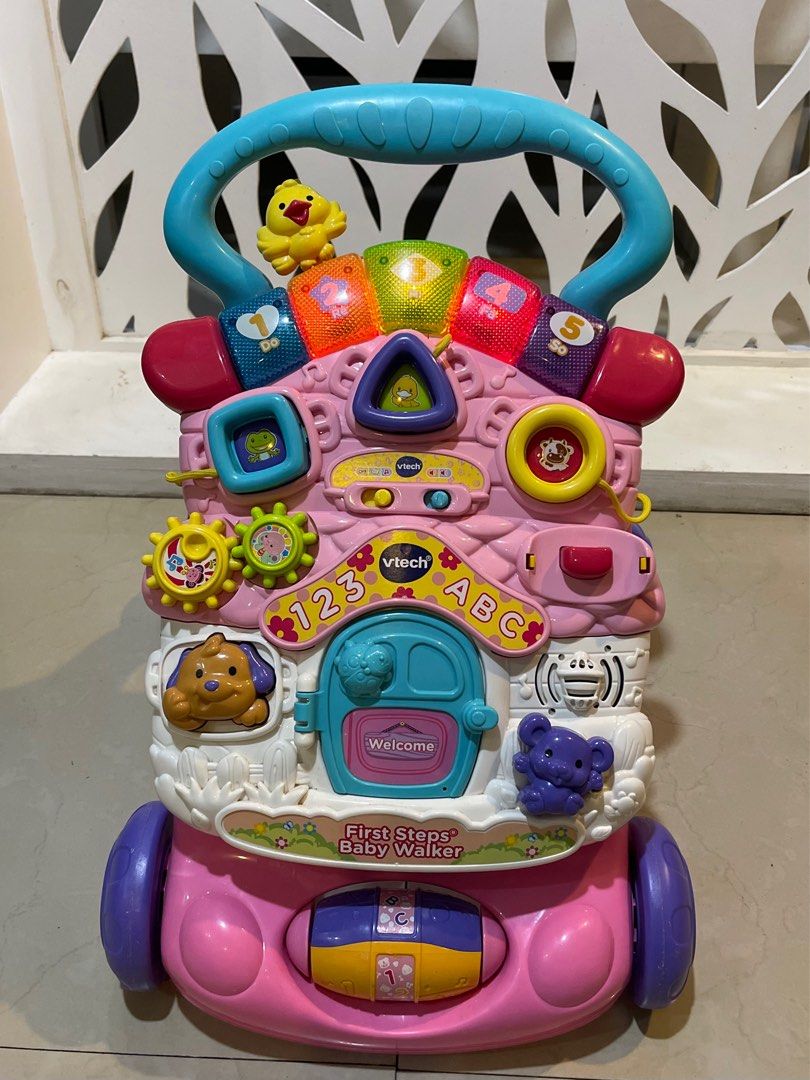 Vtech push walker (Category: Kids Tables & Chairs) located in Manila. Submitted by casperbear (Listing ID 1230588674, Image 1). Description: Vtech push walker Selling for 2.2k Working lights and sounds Like new.