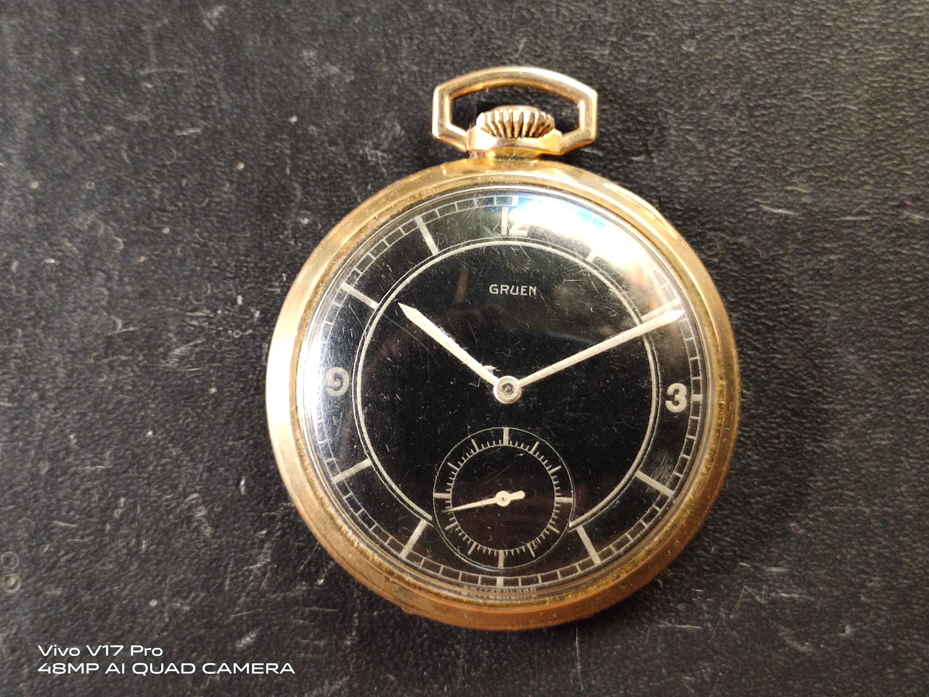 White gold pocket watch top