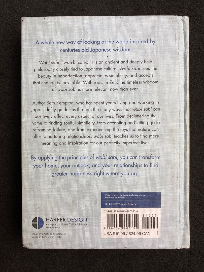 Wabi Sabi Japanese Wisdom For A Perfectly Imperfect Life By Beth Kempton,  Hobbies & Toys, Books & Magazines, Storybooks on Carousell