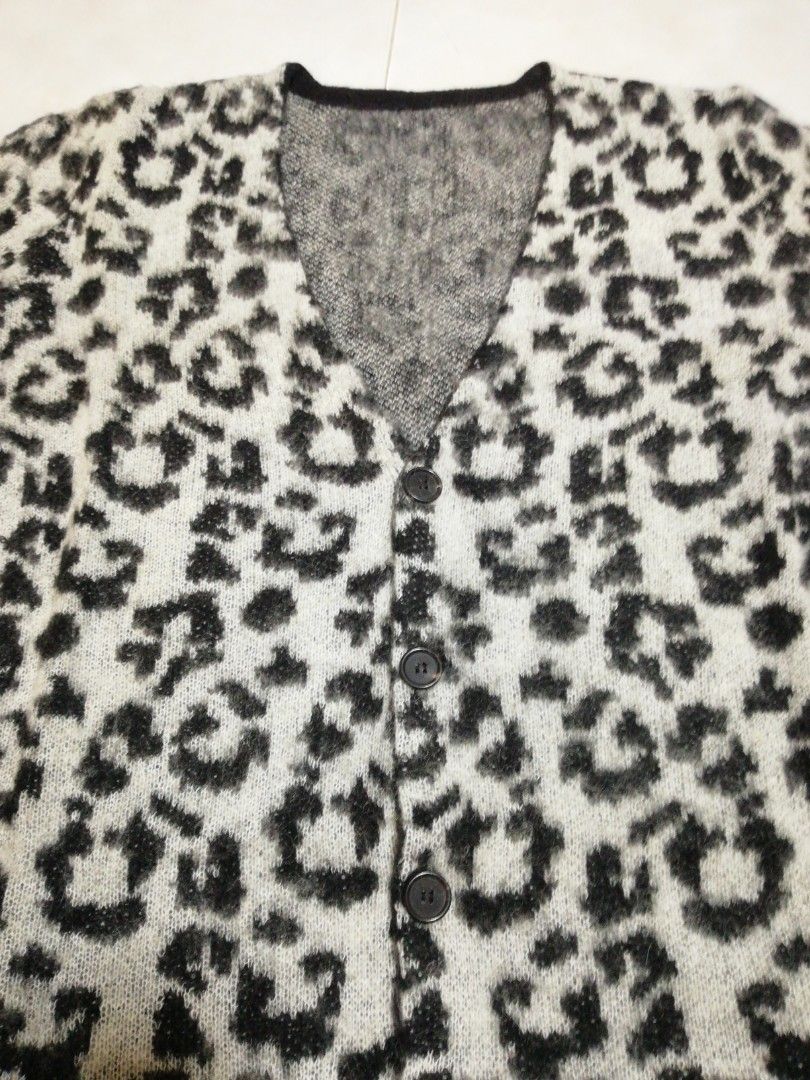 White leopard cardigan best sale