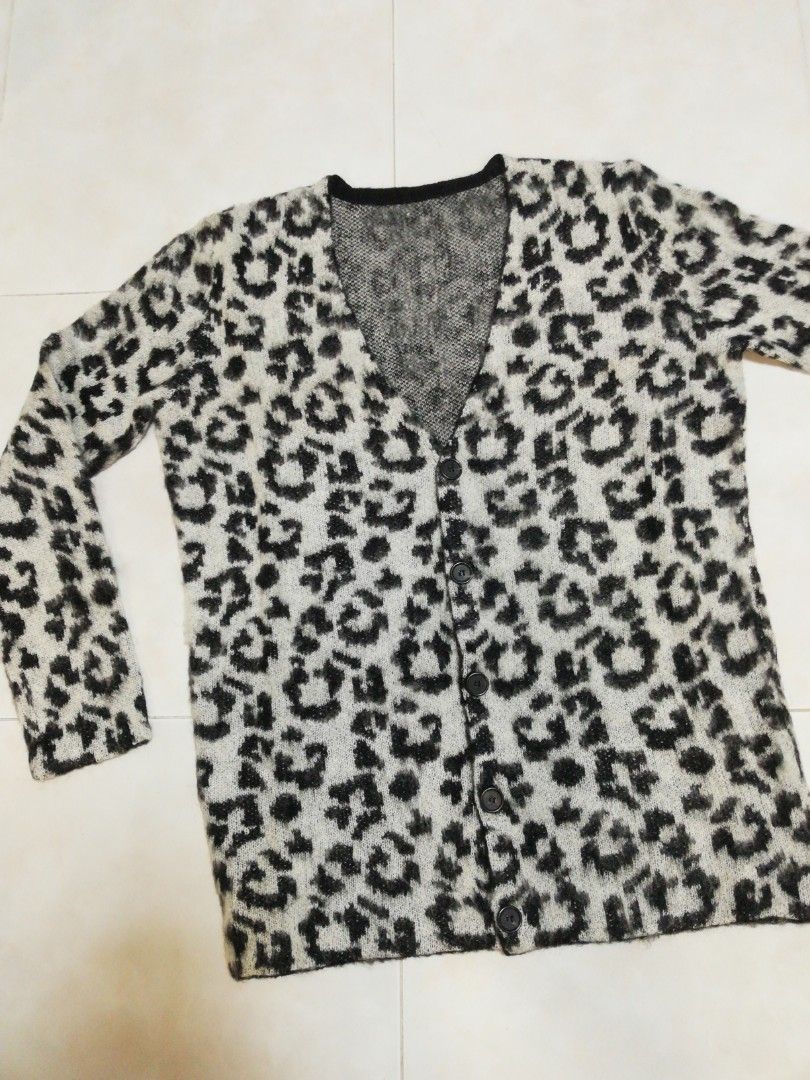 White leopard cardigan sale