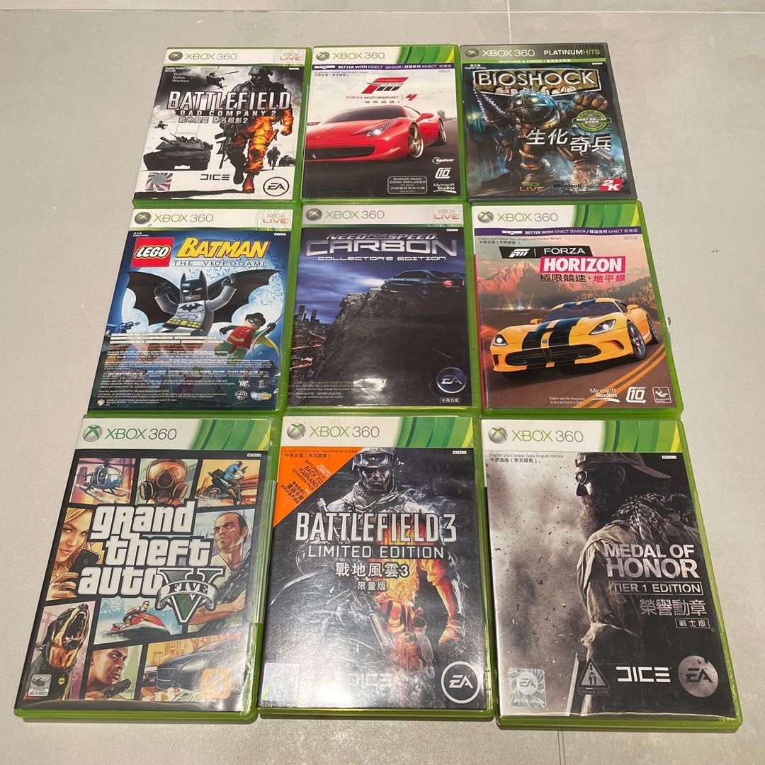 Xbox xbox360 games battlefield forza need for speed gta grand theft