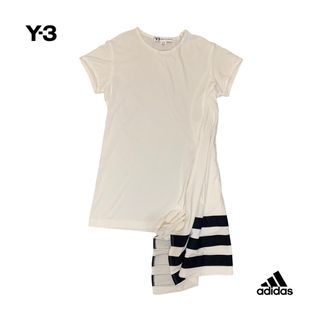 Y-3 YOHJI YAMAMOTO ADIDAS Asymmetrical Striped T-Shirt