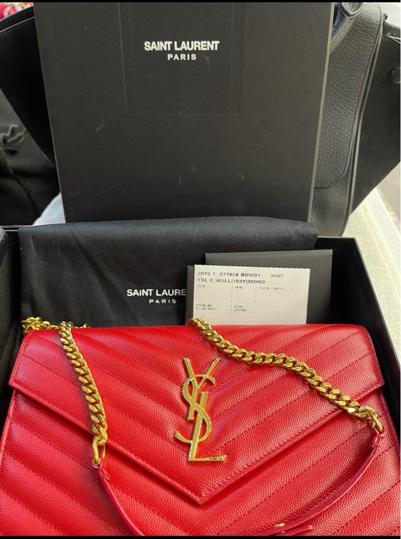 YSL Saint Laurent Cassandre Matelasse Wallet on Chain crossbody Bag Box  Receipt