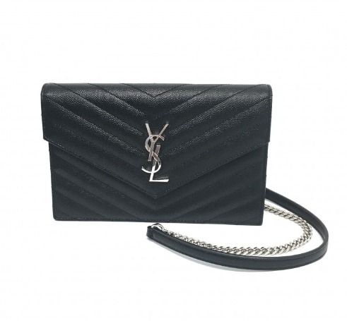 YSL woc black with gold hardware, Luxury, Bags & Wallets on Carousell