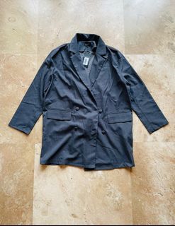 Zalora Work Boxy Blazer Dress, Gray