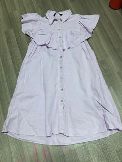 Zara Dress Ruffled/Poplin Sleeve
