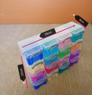 4x4 Tier Mini 16 Colours Plastic Drawer Box Set
