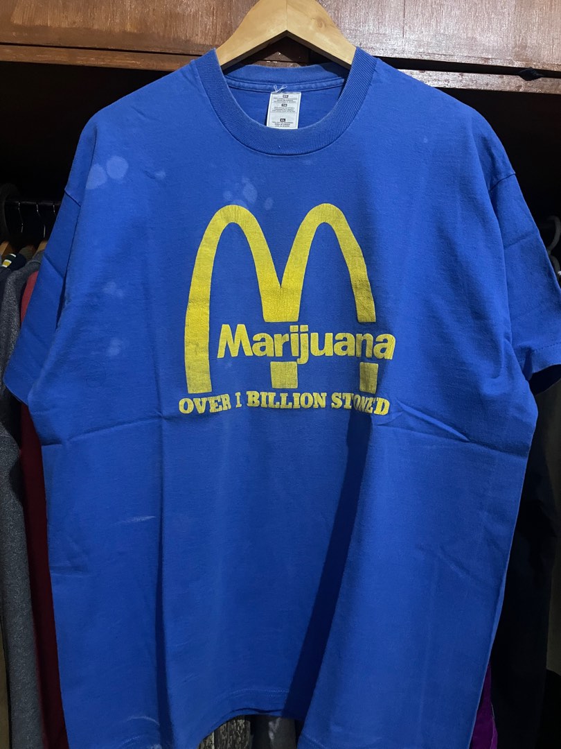 90s Marijuana Mcdonald's Parody Vintage Weed Tee, Men's