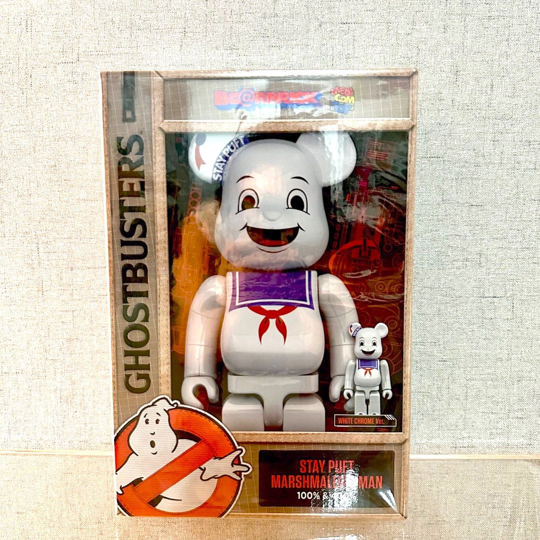 全新未開封捉鬼敢死隊棉花糖鬼電鍍白bearbrick medicom toy Be@rbrick