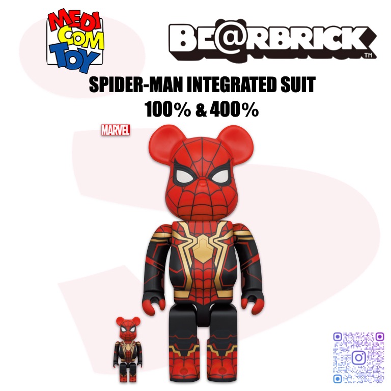 SOLDOUT BE@RBRICK SPIDER-MAN INTEGRATED SUIT 100％ & 400