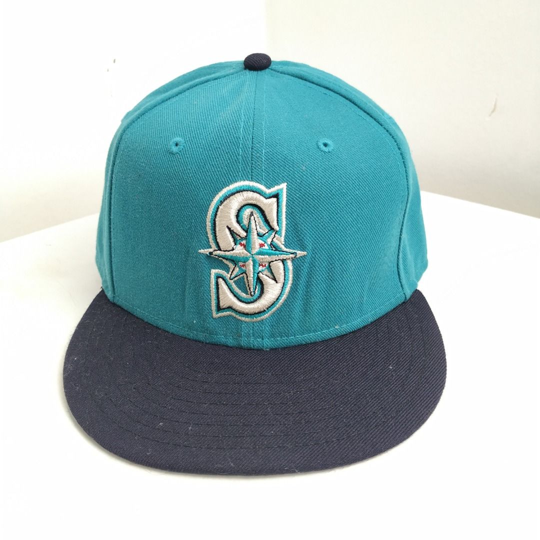  New Era Seattle Mariners Vintage 90's 59Fifty Fitted Size 7 3/4  100% Wool Hat Cap (Navy, 7 3/4) : Sports & Outdoors