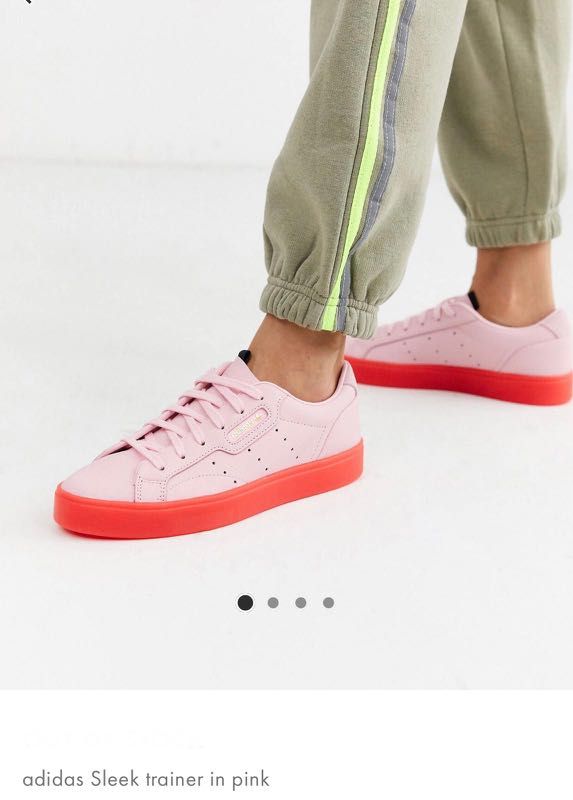 Adidas sleek white and pink outlet