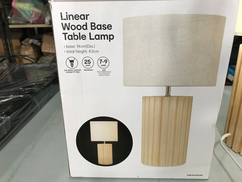 Anko Linear Wood Base Table Lamp on Carousell