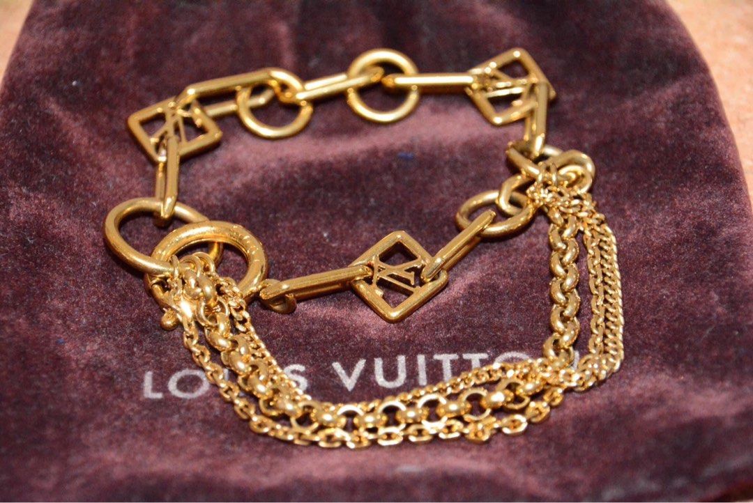 Authentic louis vuitton (Category: Luxury Accessories) located in Manila. Submitted by chloe_luxuries (Listing ID 1230866675, Image 2). Description: Guaranteed original louis vuitton bracelet Excellent condition Fits up to m-L wrist Comes with pouch Pm for more details.