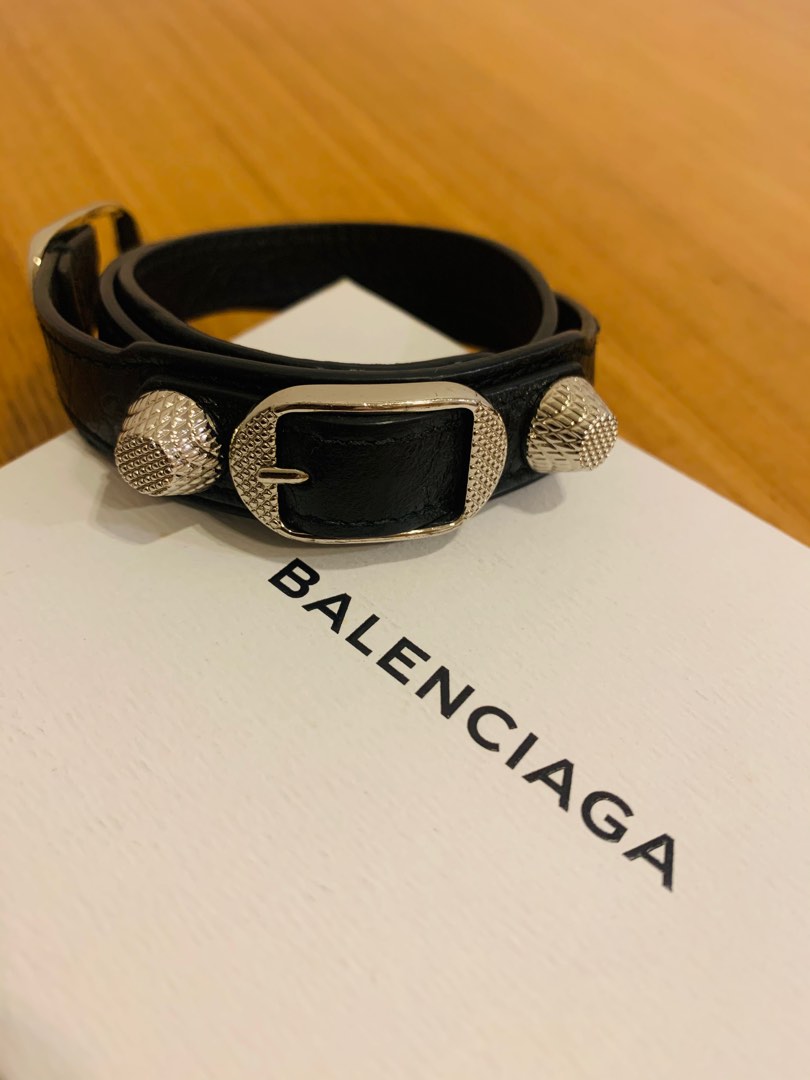 Balenciaga Black Arena City Leather Bracelet  Best Price and Reviews   Zulily