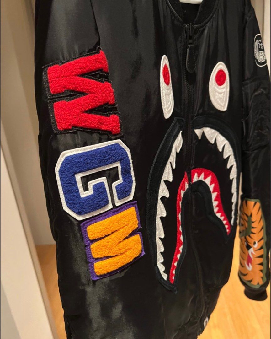 BAPE Shark MA 1 Bomber Jacket Men s Fashion Coats Jackets and