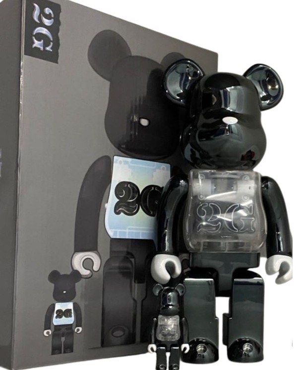 Be@rbrick 2G Exclusive 2G Black Chrome Medicom Toy Be@Rbrick - 2G