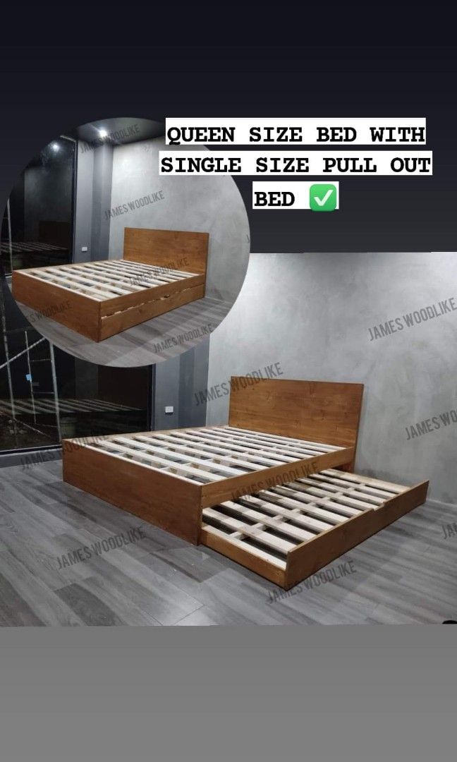BED WITH PULL OUT BED on Carousell