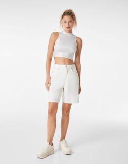 Bershka Denim carpenter Bermuda shorts