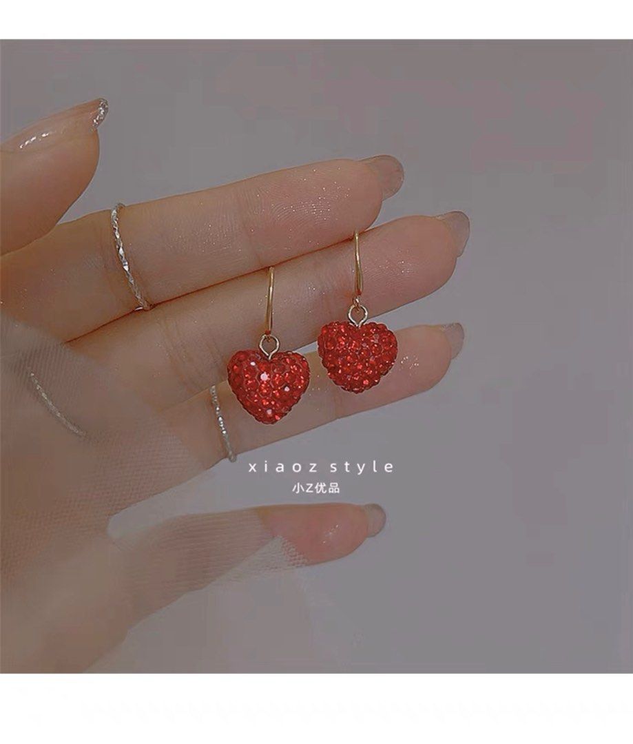 Red sale bling earrings