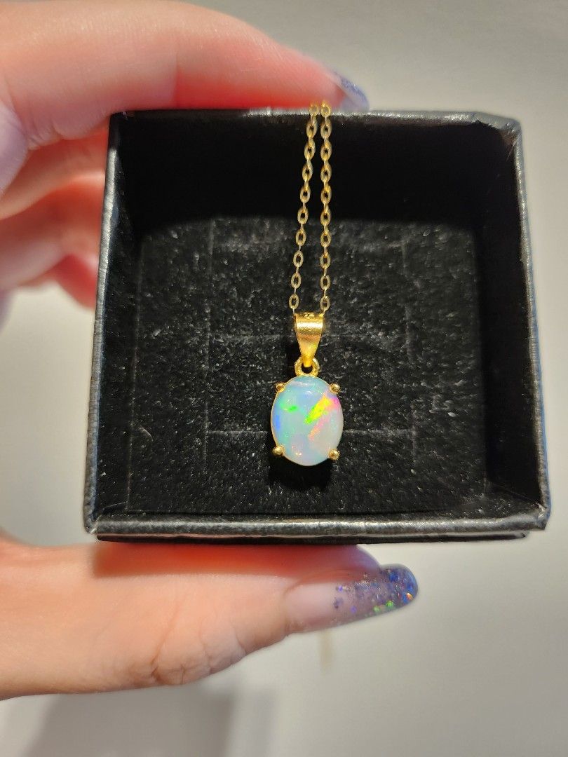 Rainbow opal clearance necklace