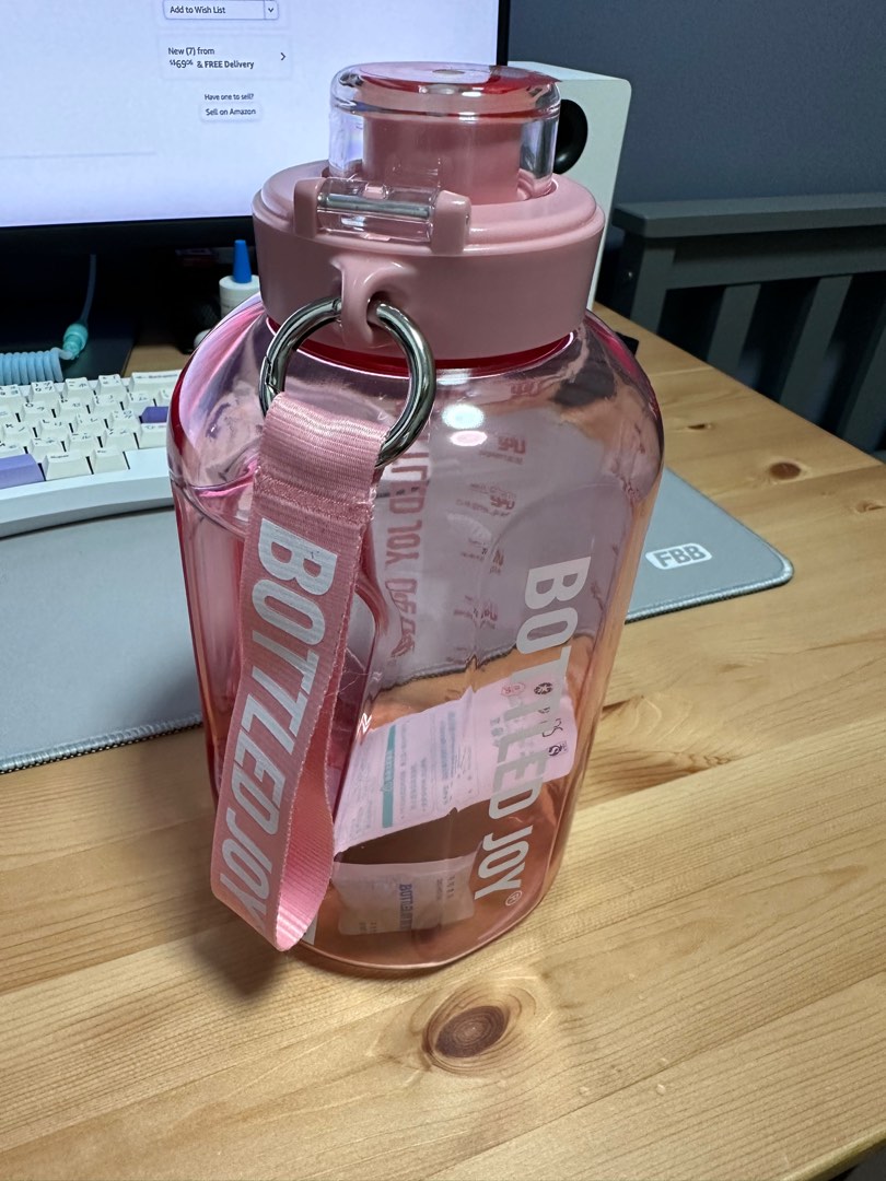 Bottled Joy Sports Water Bottle (50OZ/85OZ/1GALLON) Plastic Large