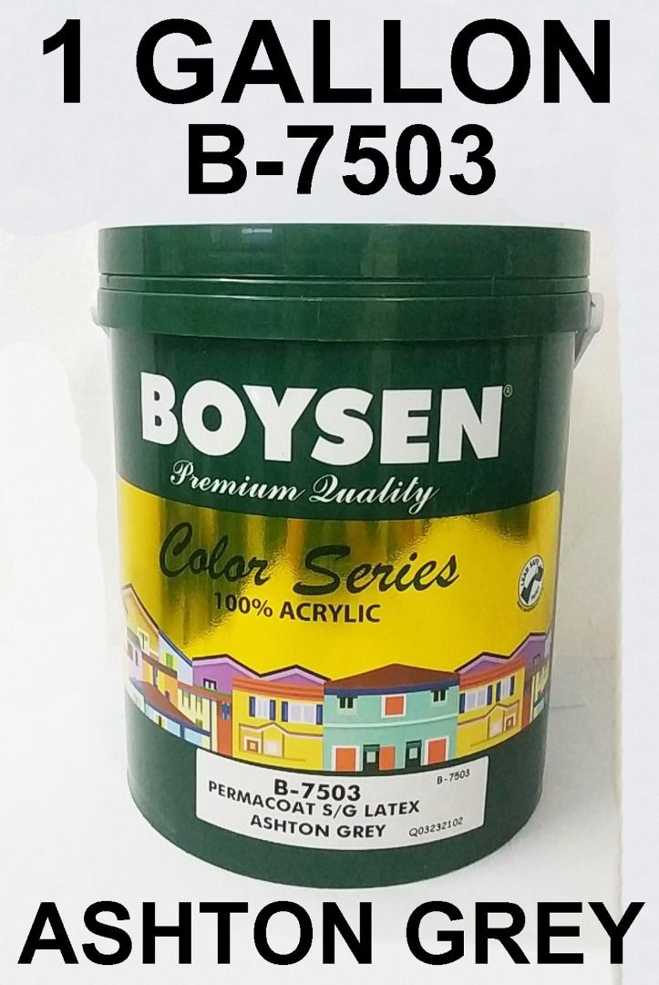 BOYSEN B7503 PERMACOAT SEMI GLOSS LATEX ASHTON GRAY ( 1 GALLON