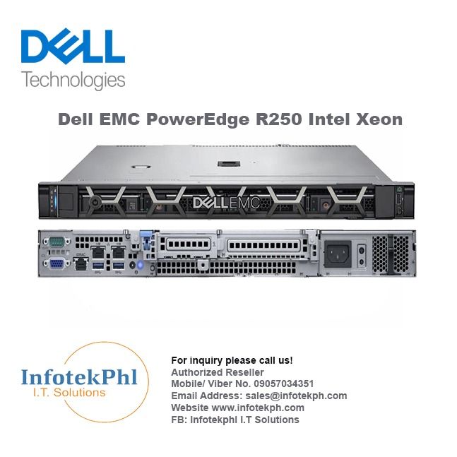 Brand New Dell EMC PowerEdge R250 Intel Xeon E2334 3.4GHz, 8M Cache