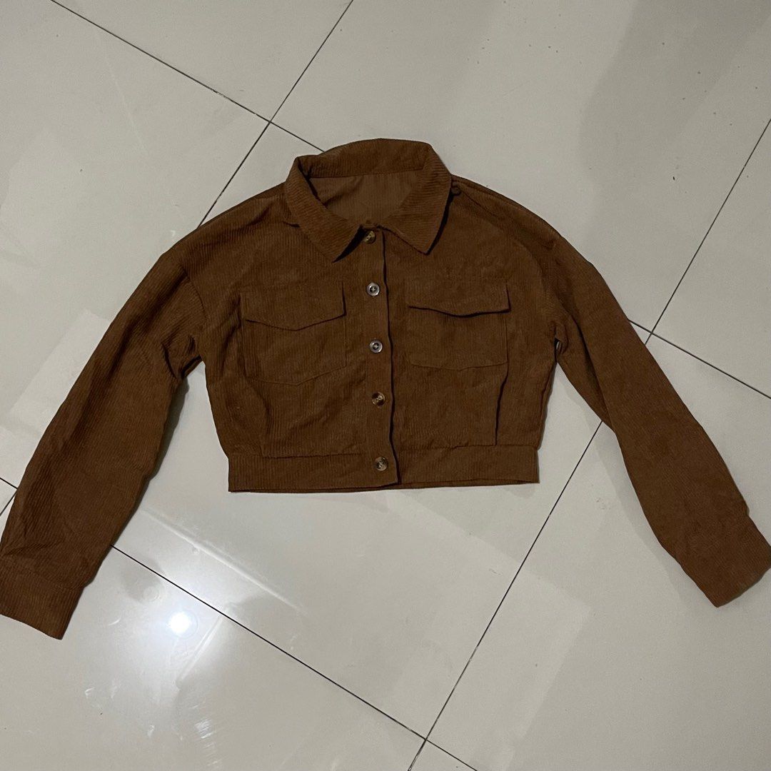 Veste Femme Live A Little En Velours Côtelé Marron - Taille M, Occasion Très Bon état