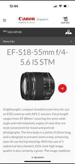 Canon Lens EF-S18-55mm f/4-5.6 IS STM