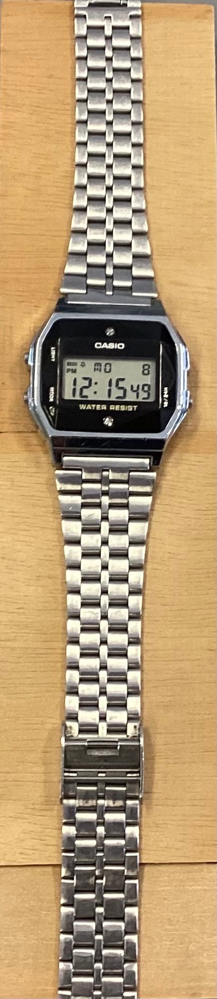 Casio A159WAD-1 with diamonds, Luxury, Watches on Carousell
