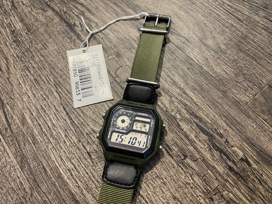 Casio AE1200 Army green
